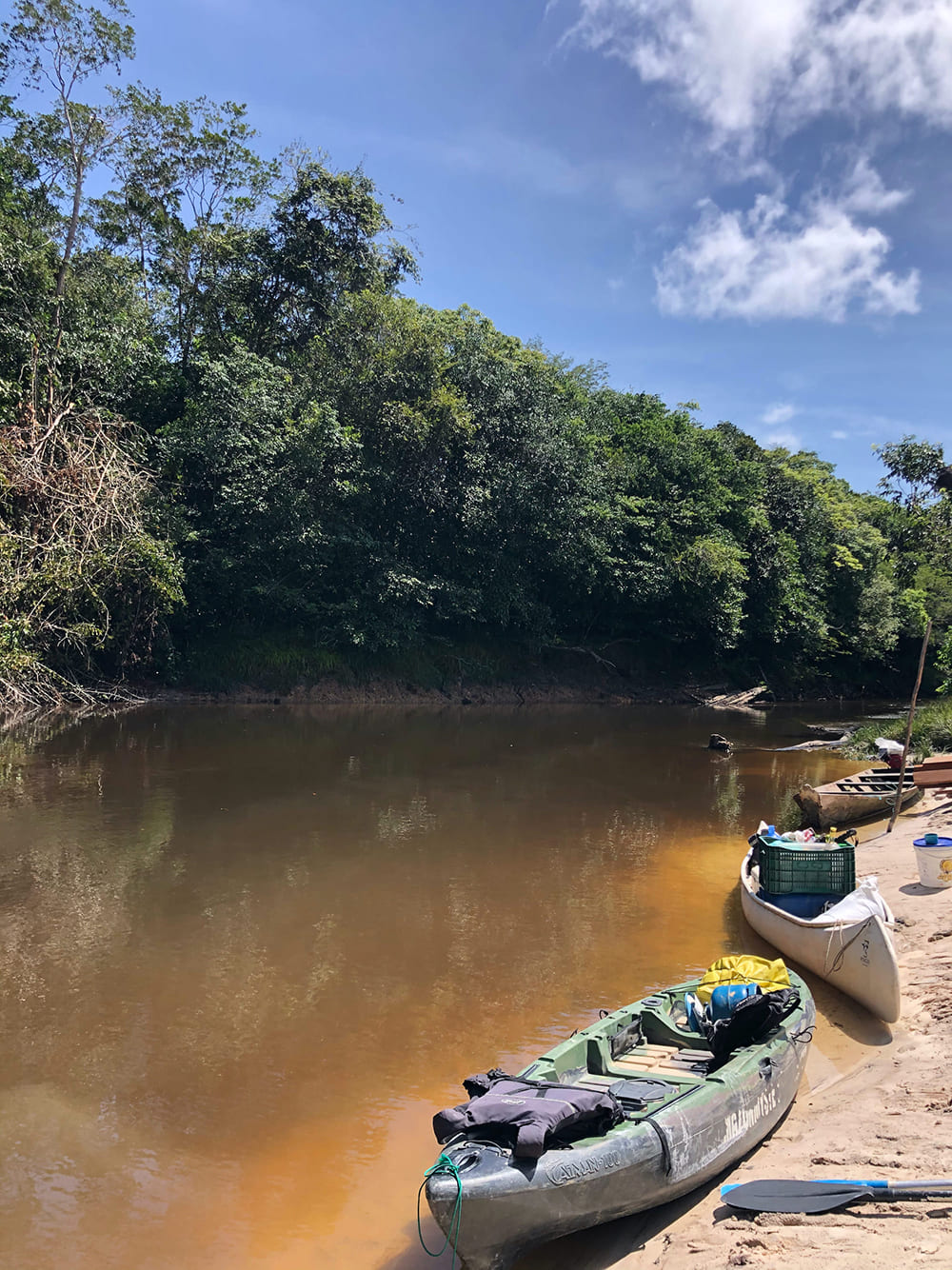 River kayak trip in the rainforest