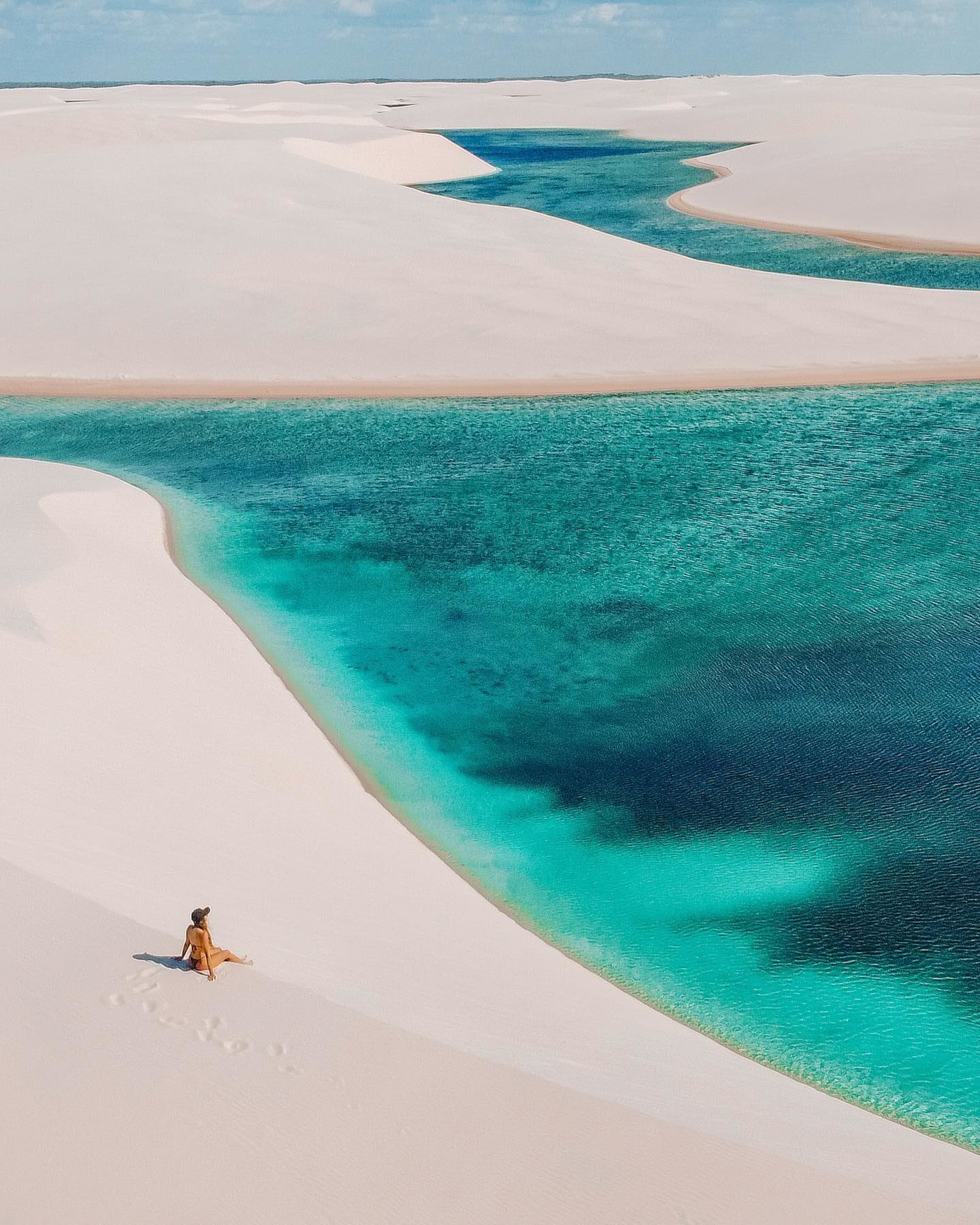Desert blue translucent lagoon - Lencois Maranheses
