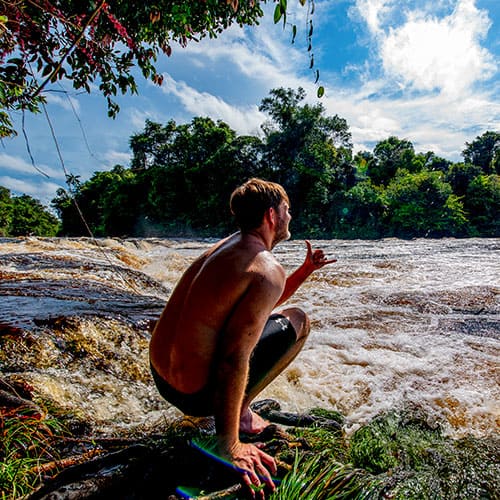 Swimming in the Amazon river