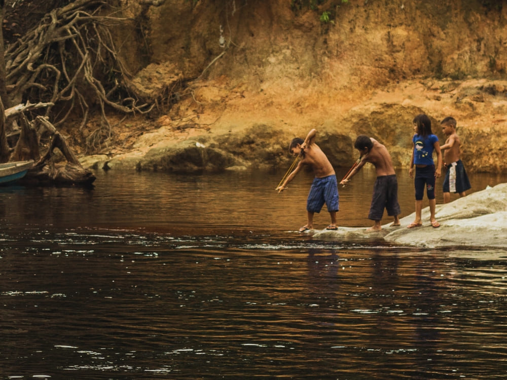 Fishing at Amazon river