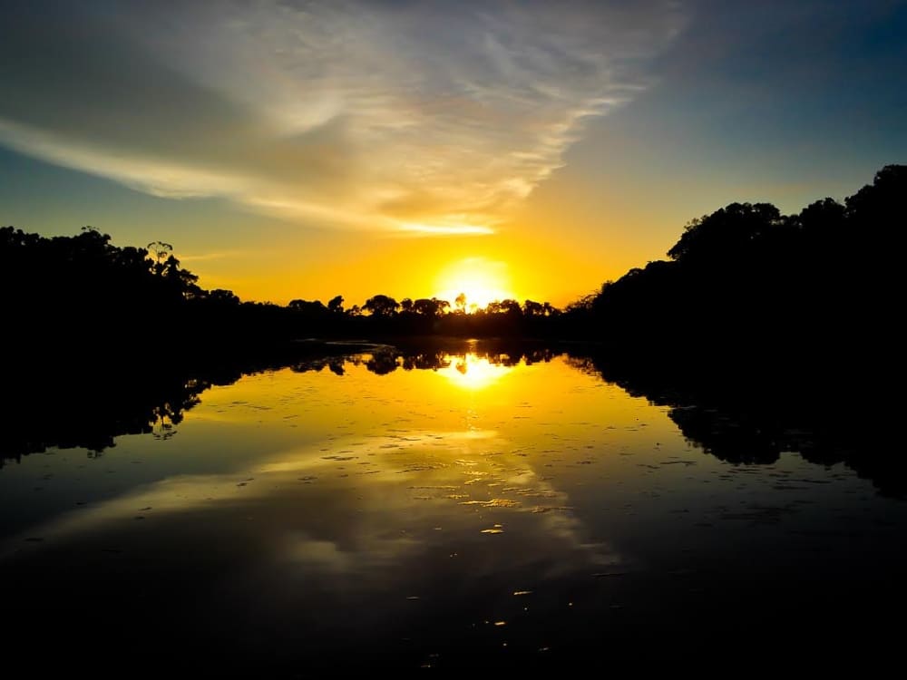 Sunset at Amazon boutique lodge