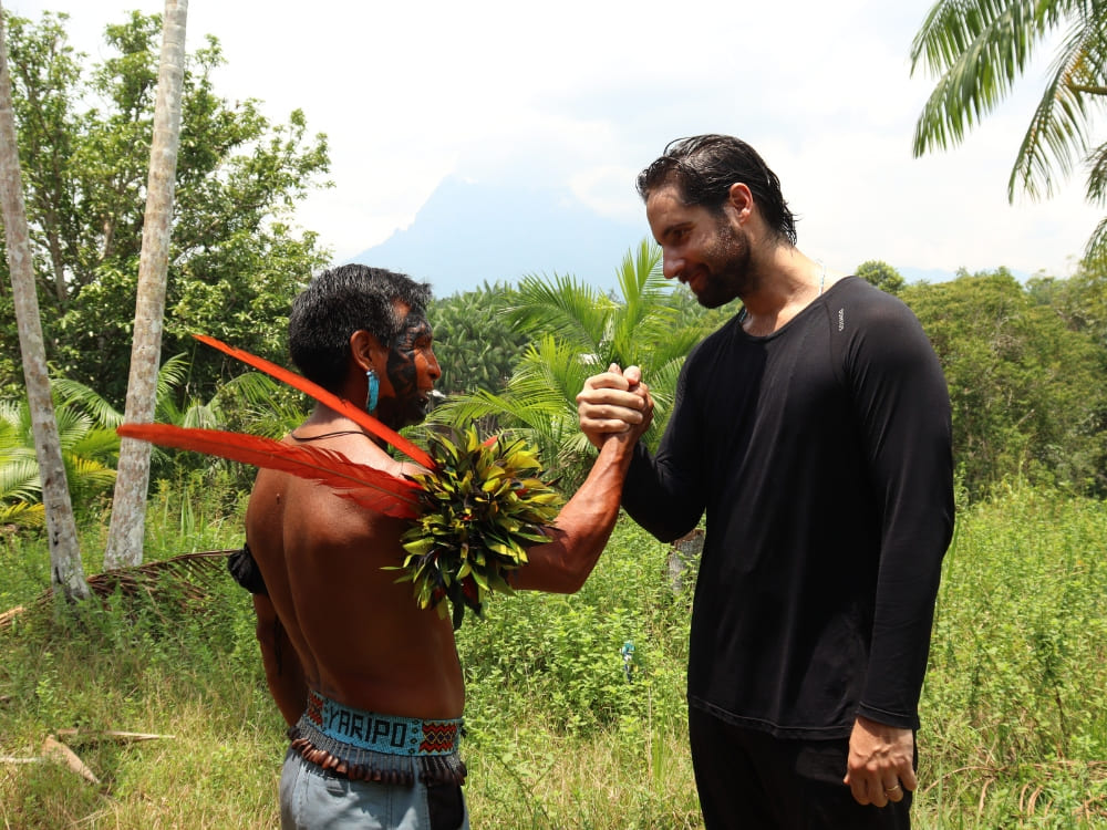 Yanomami leaders and traveller