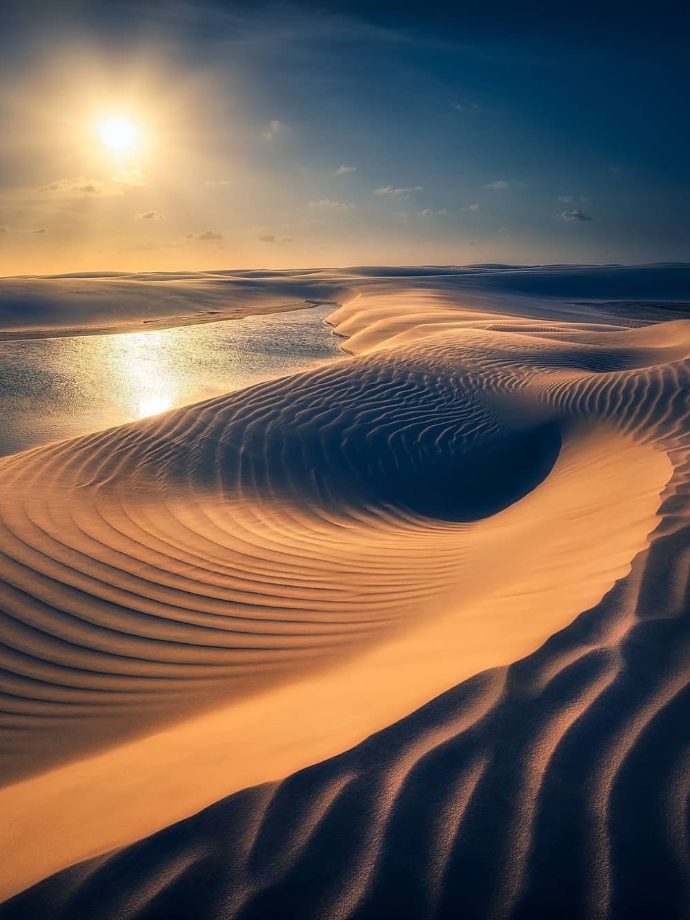Sand dunes at Lencois Maranhenses during sunrise Sand dunes at Lencois Maranhenses during sunrise
