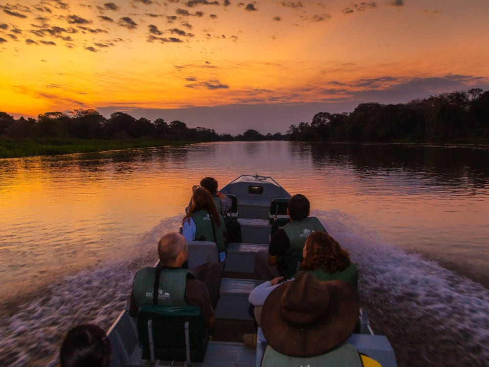 Sunset boat trip on Miranda river